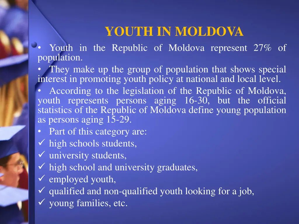 youth in moldova youth in the republic of moldova