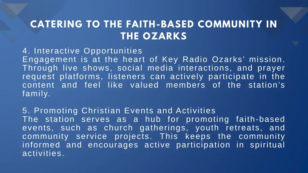 catering to the faith based community 2