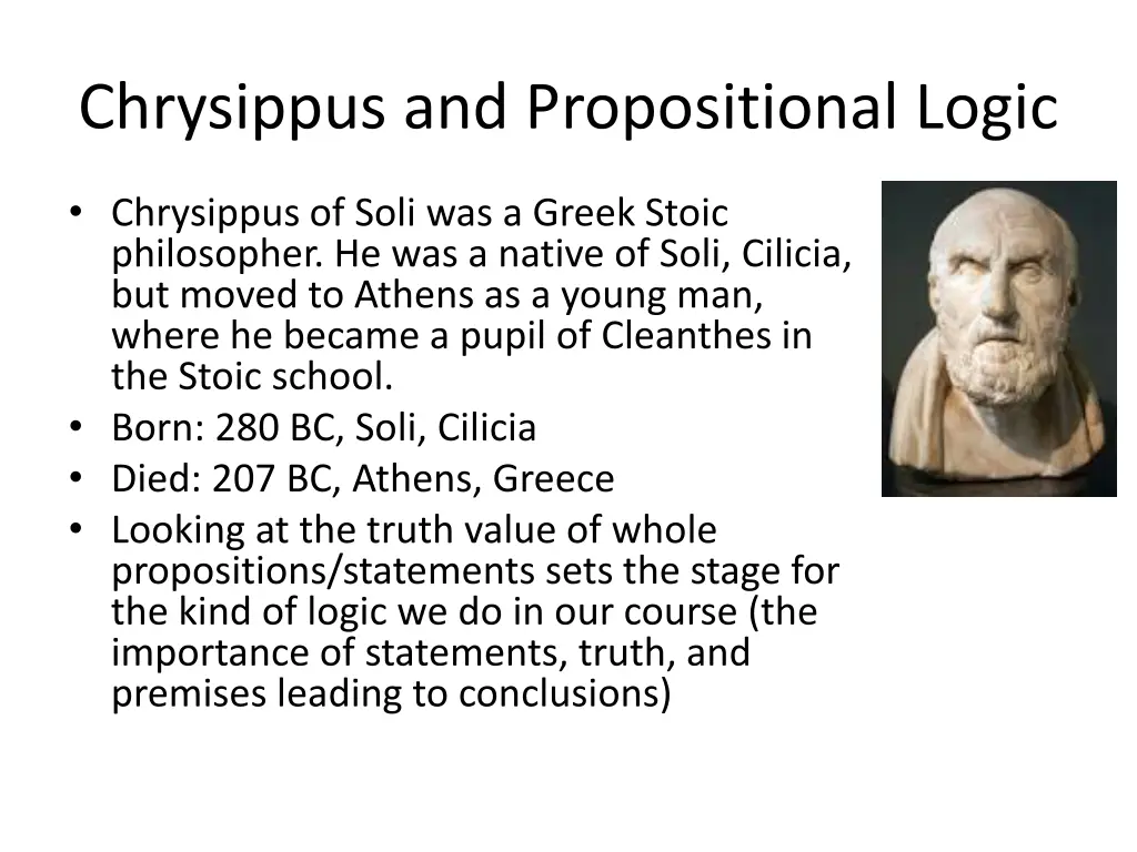 chrysippus and propositional logic