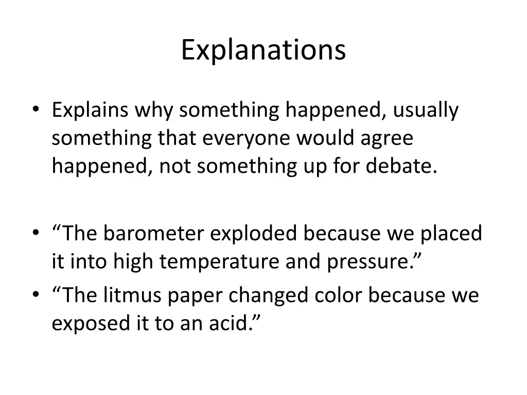 explanations