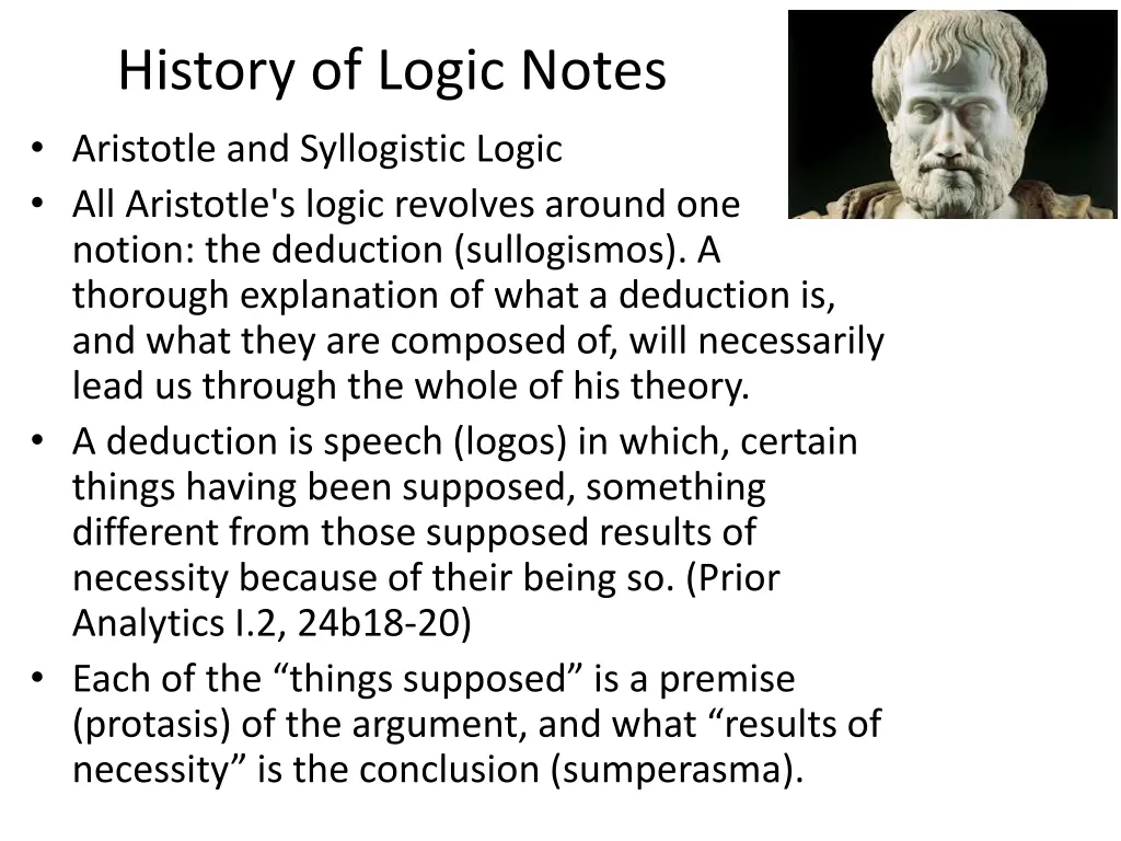 history of logic notes aristotle and syllogistic