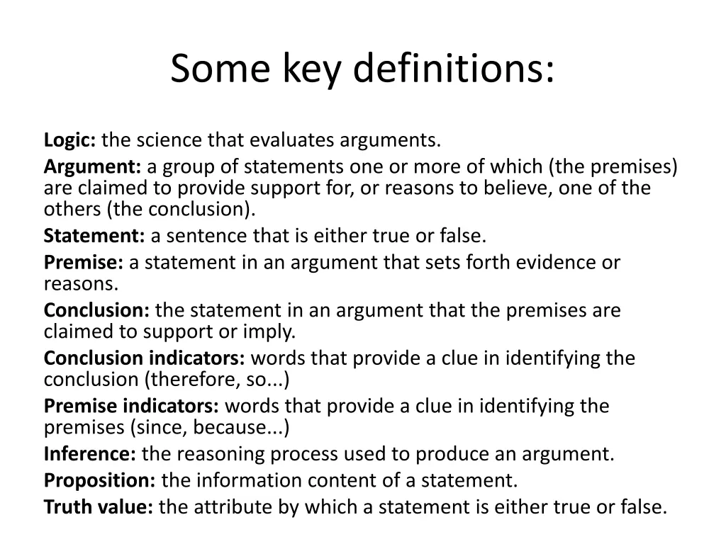 some key definitions