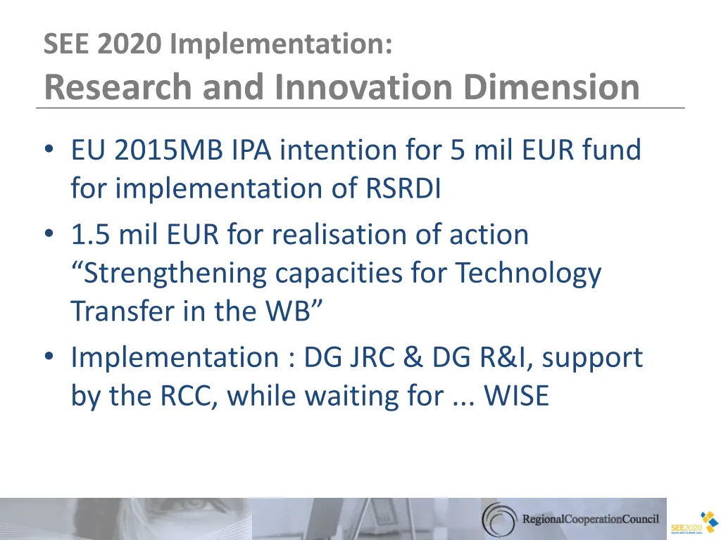 see 2020 implementation research and innovation 1