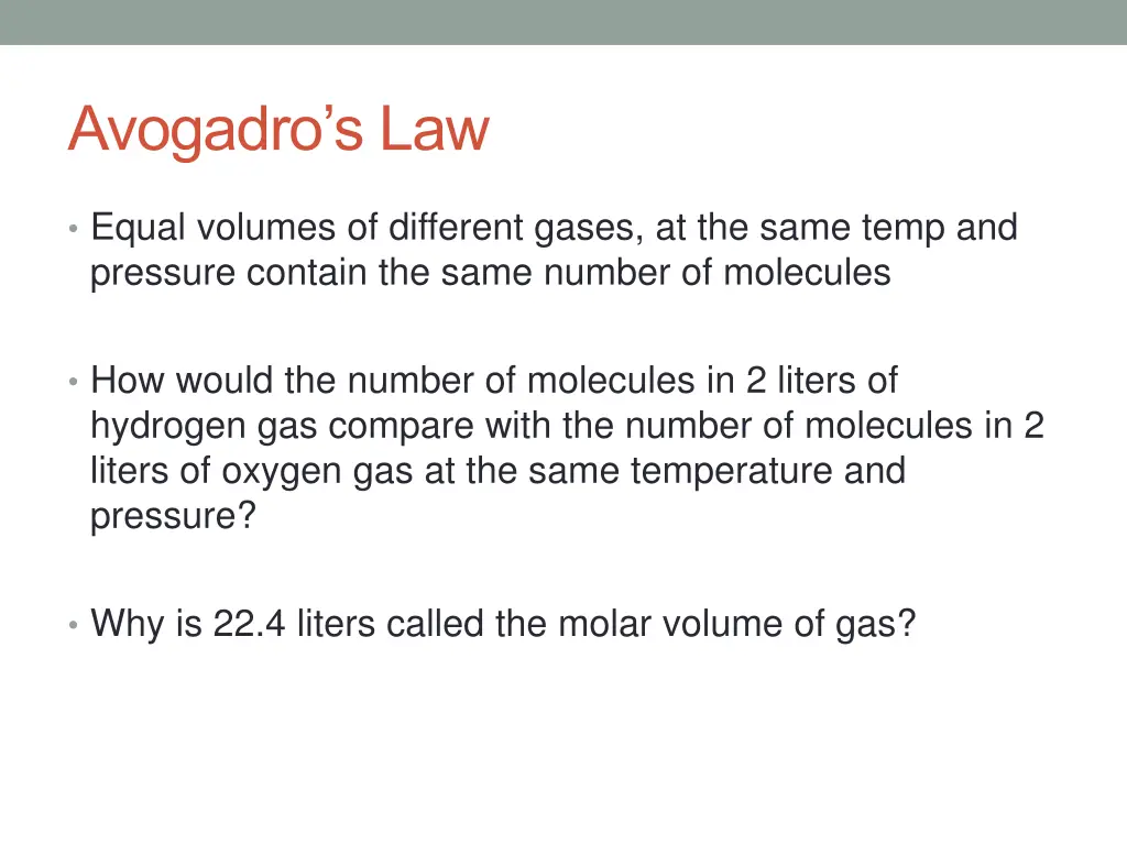 avogadro s law