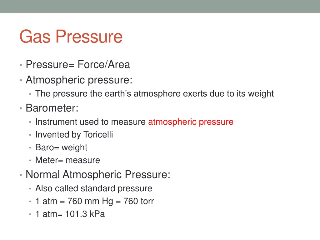 gas pressure