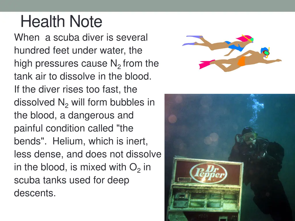 health note when a scuba diver is several hundred