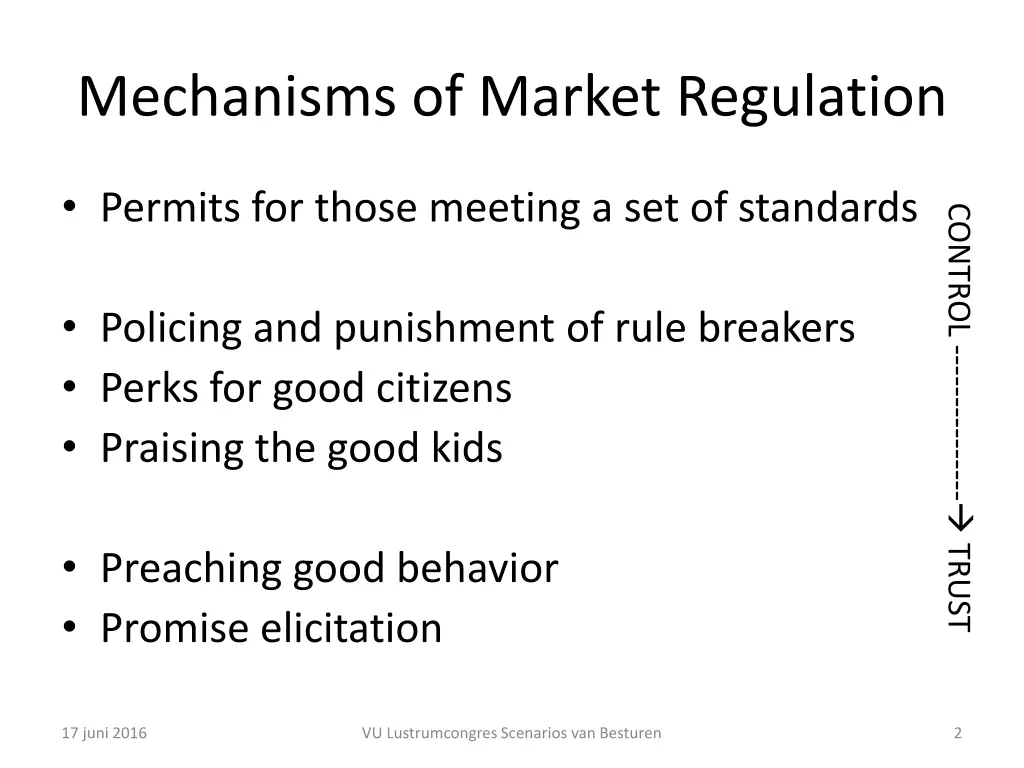 mechanisms of market regulation