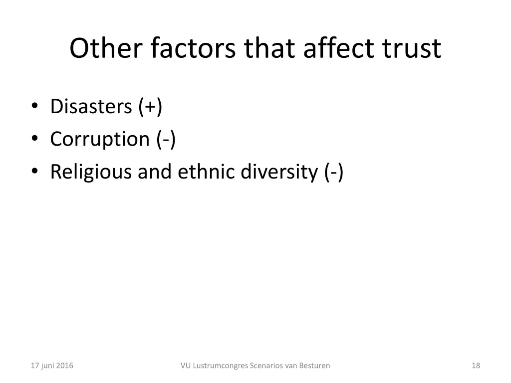 other factors that affect trust