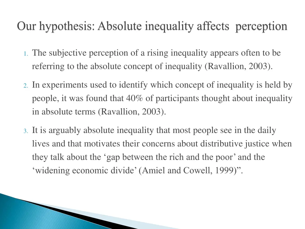 1 the subjective perception of a rising
