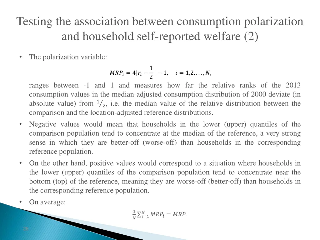 testing the association between consumption 1