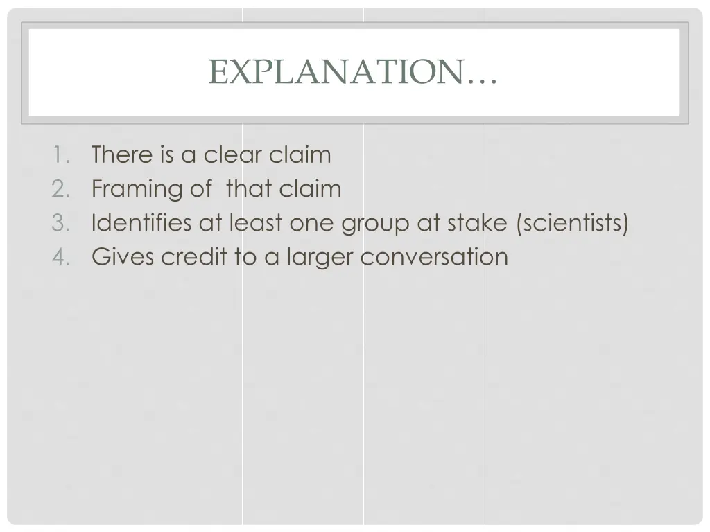 explanation