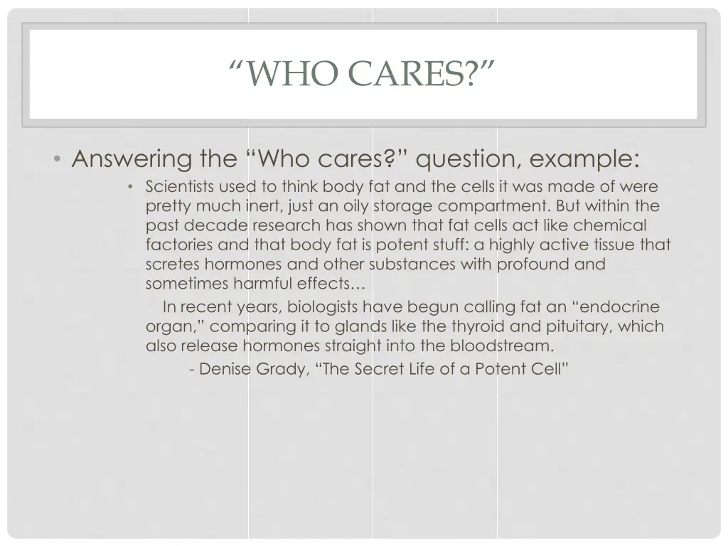 who cares