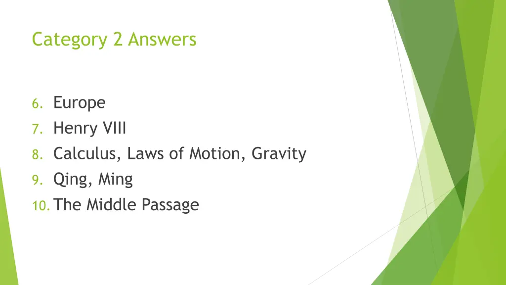 category 2 answers 1