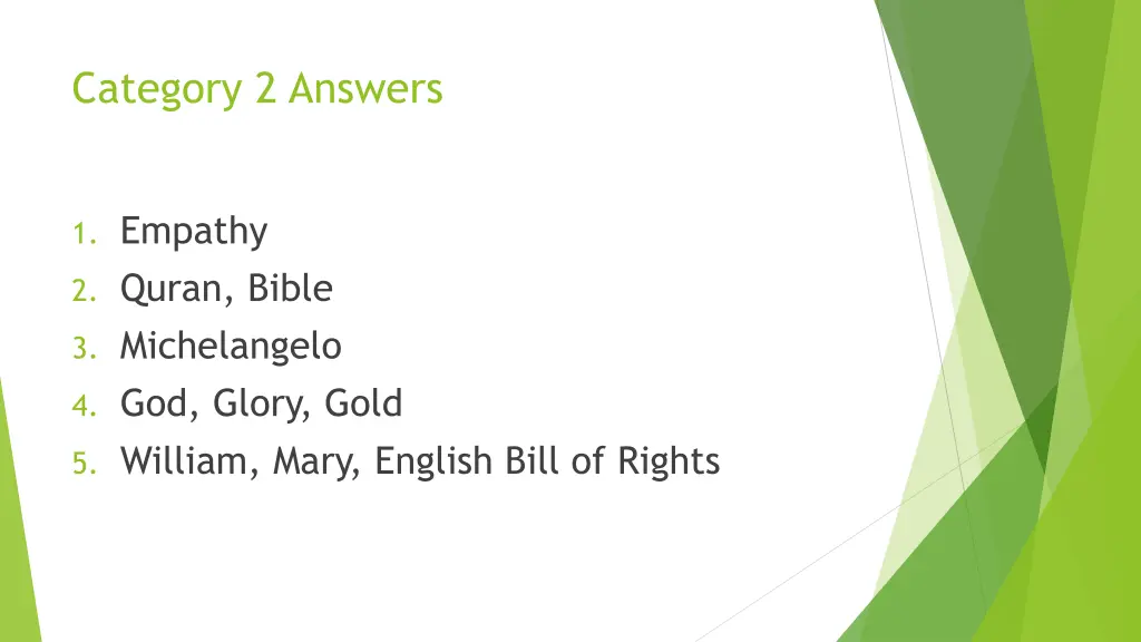 category 2 answers