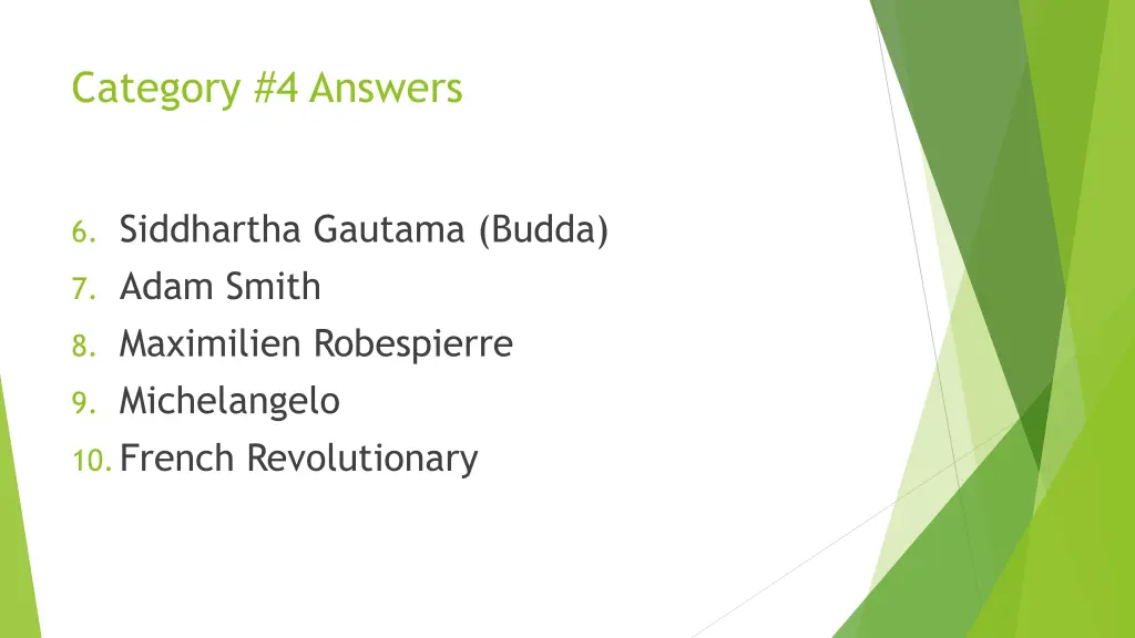 category 4 answers 1