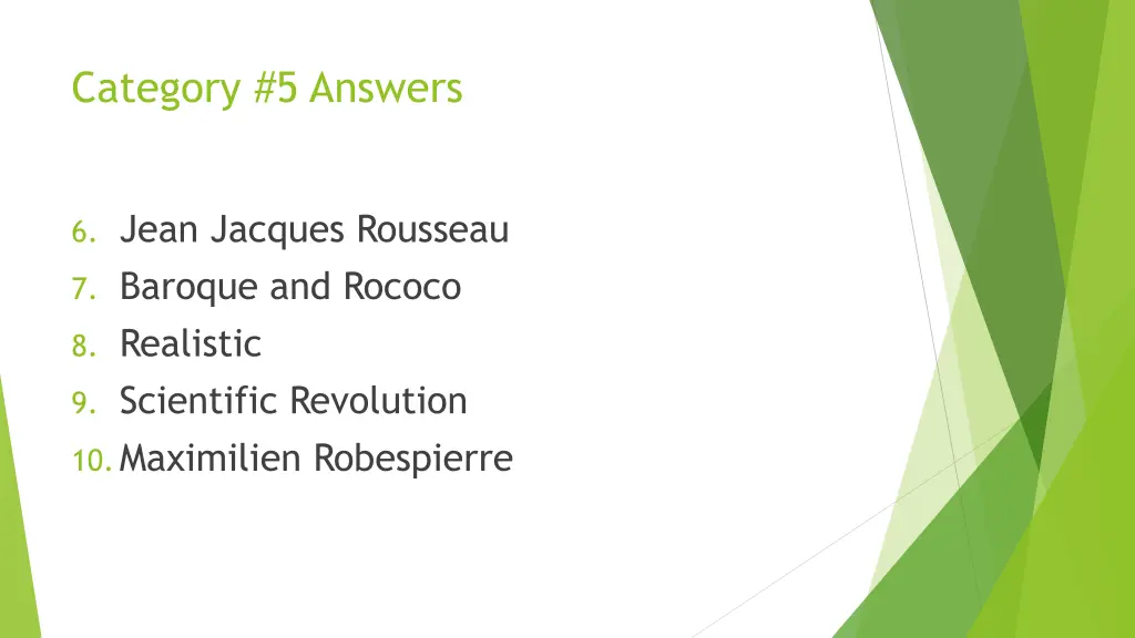 category 5 answers 1