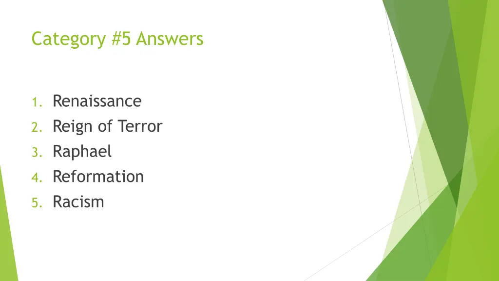 category 5 answers