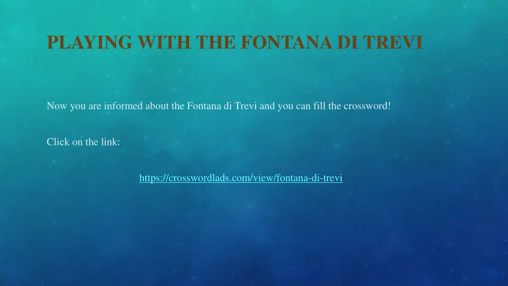 playing with the fontana di trevi