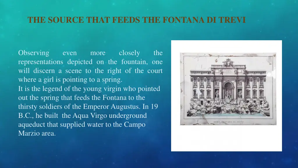 the source that feeds the fontana di trevi