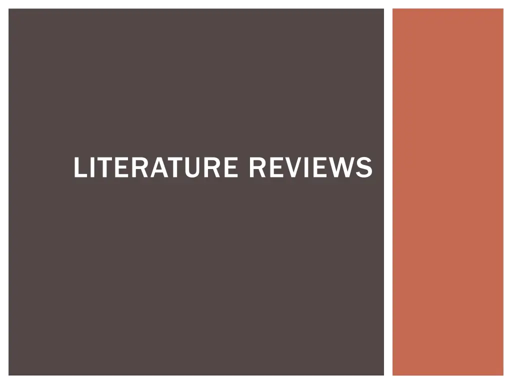literature reviews 1