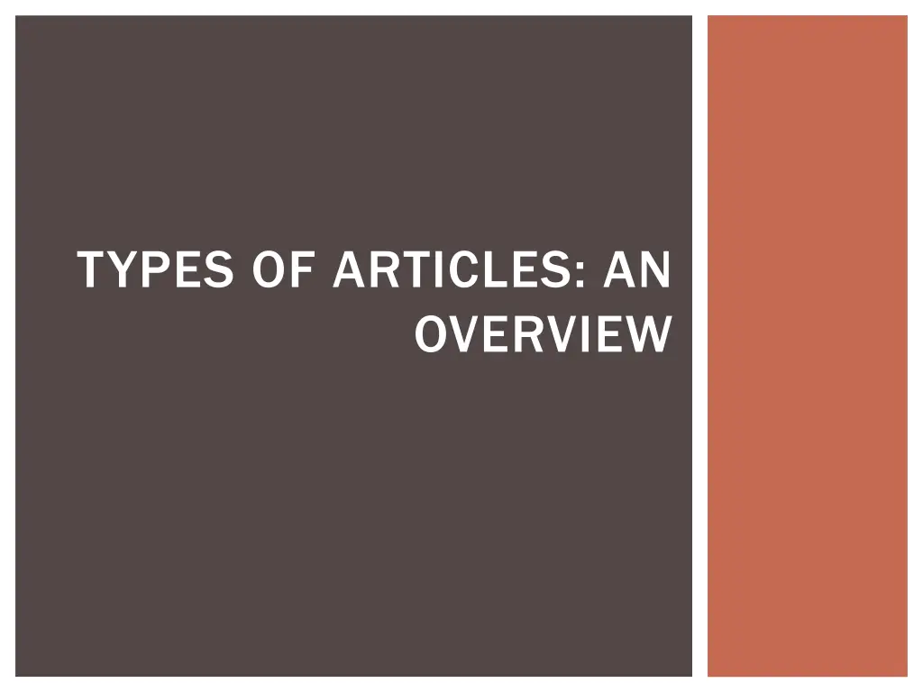 types of articles an