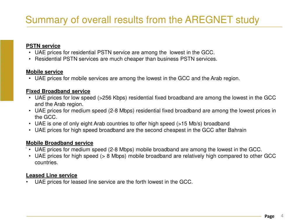 summary of overall results from the aregnet study