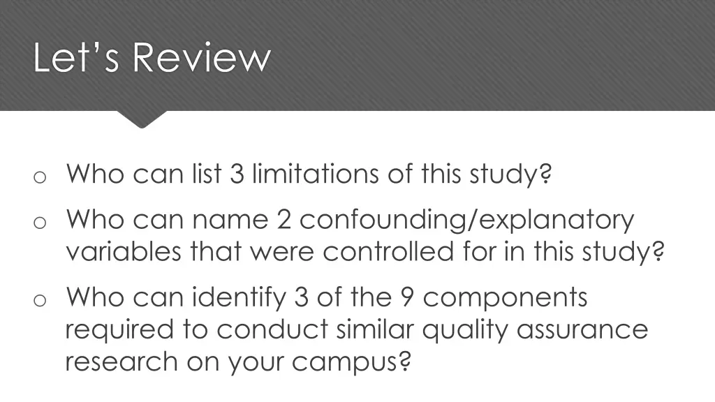 let s review