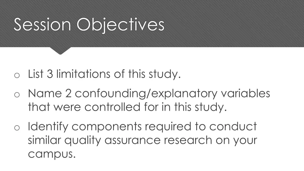 session objectives