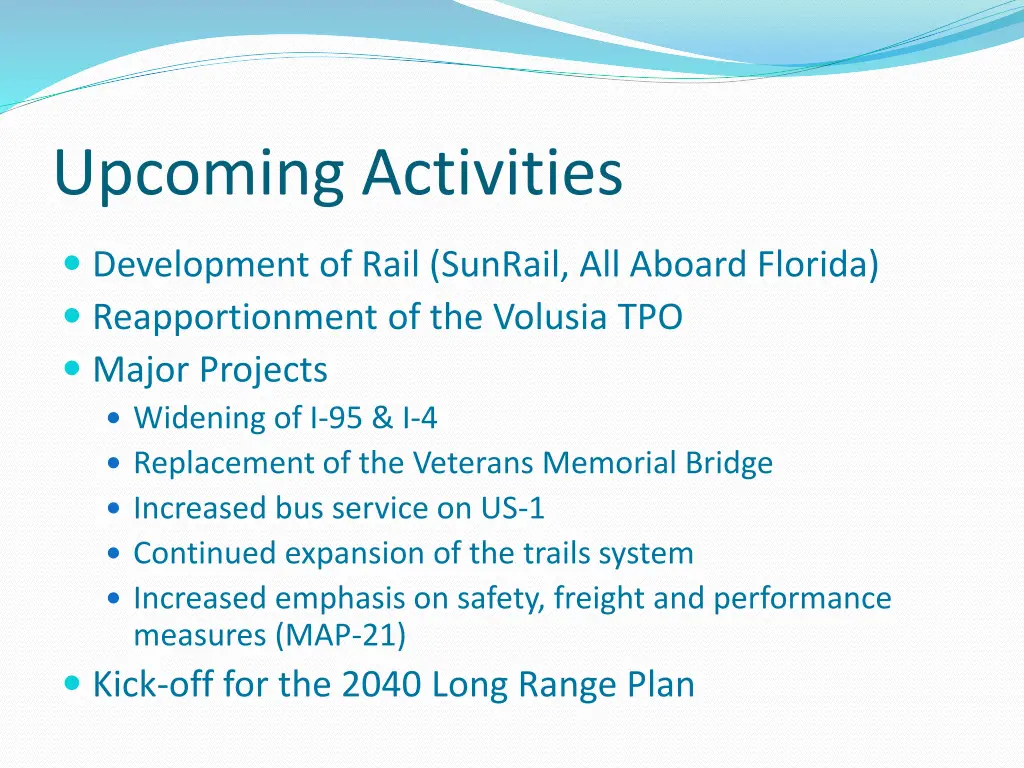 upcoming activities