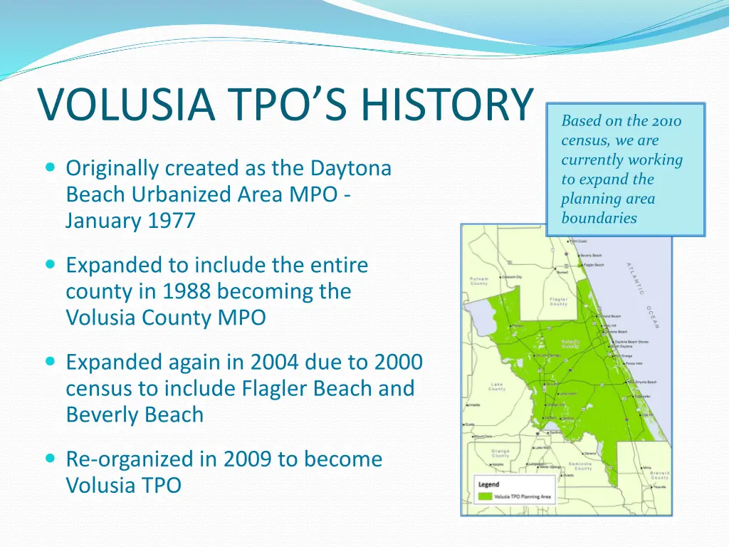 volusia tpo s history