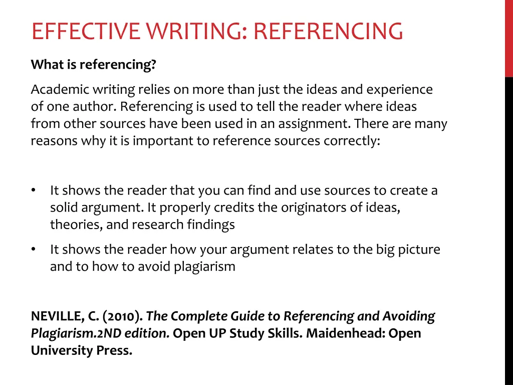 effective writing referencing