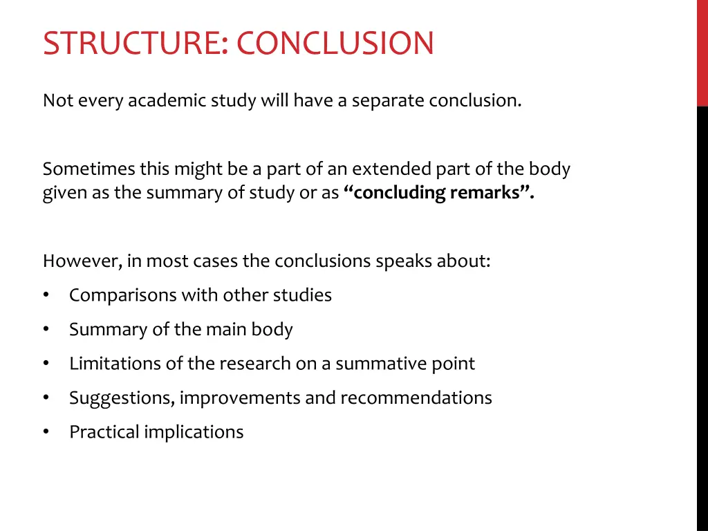 structure conclusion