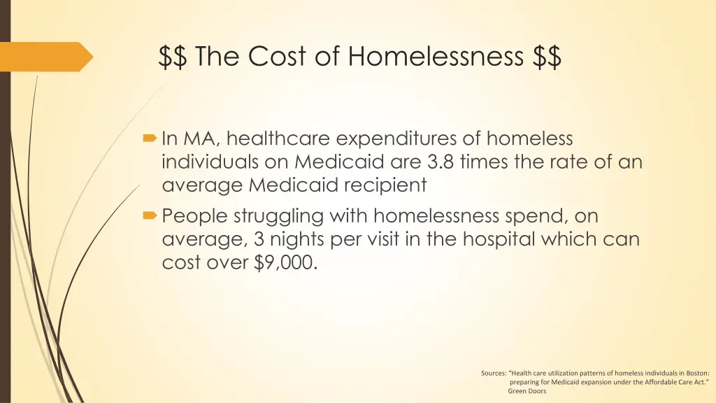 the cost of homelessness