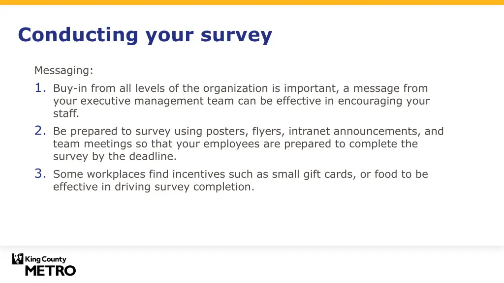 conducting your survey