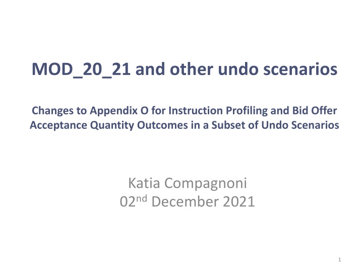 mod 20 21 and other undo scenarios
