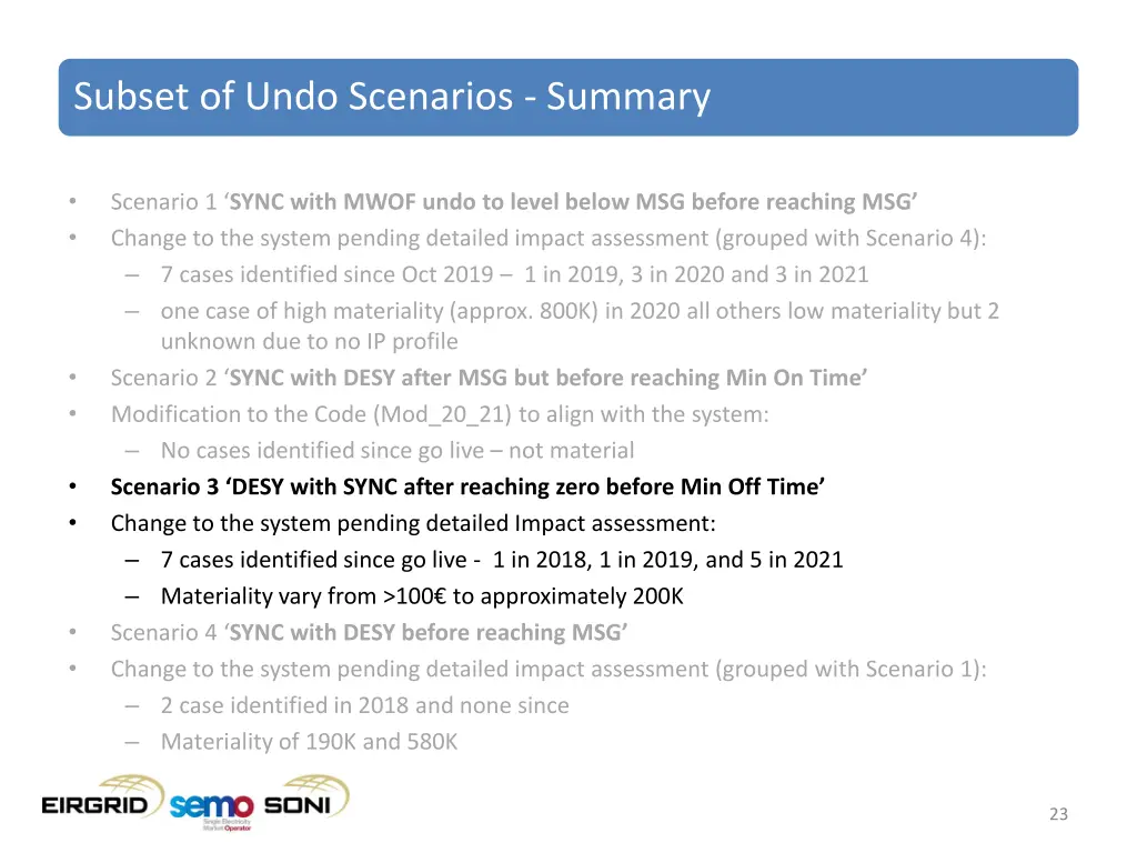 subset of undo scenarios summary 3