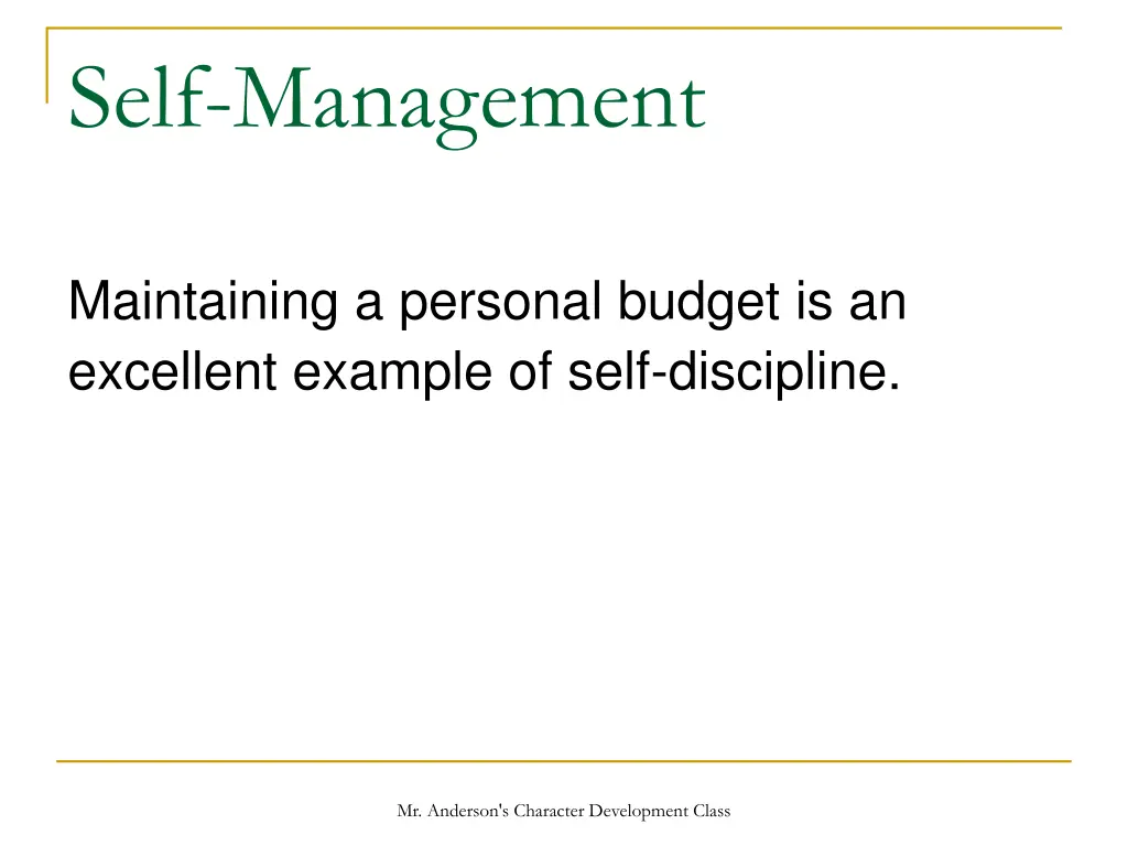 self management