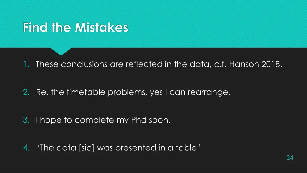 find the mistakes 1