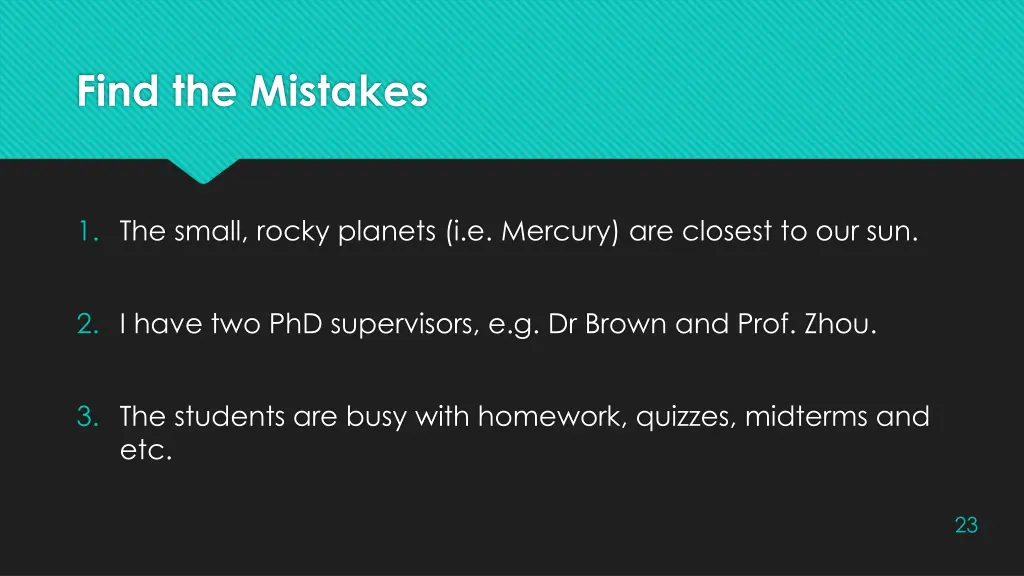 find the mistakes