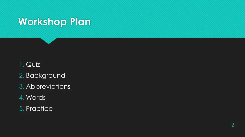 workshop plan
