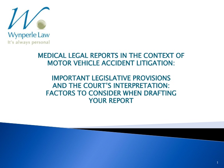 medical legal reports in the context of motor