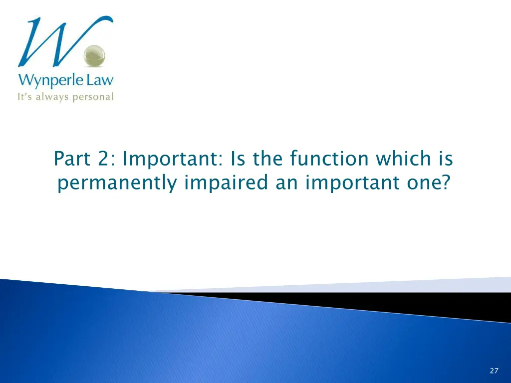 part 2 important is the function which