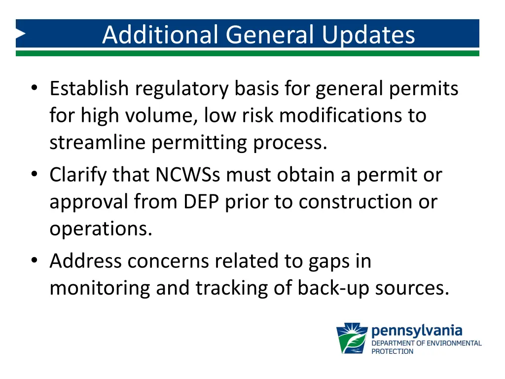 additional general updates