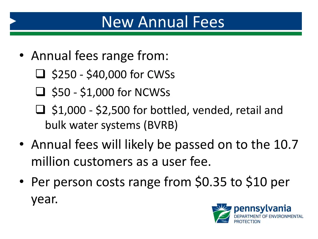 new annual fees 2
