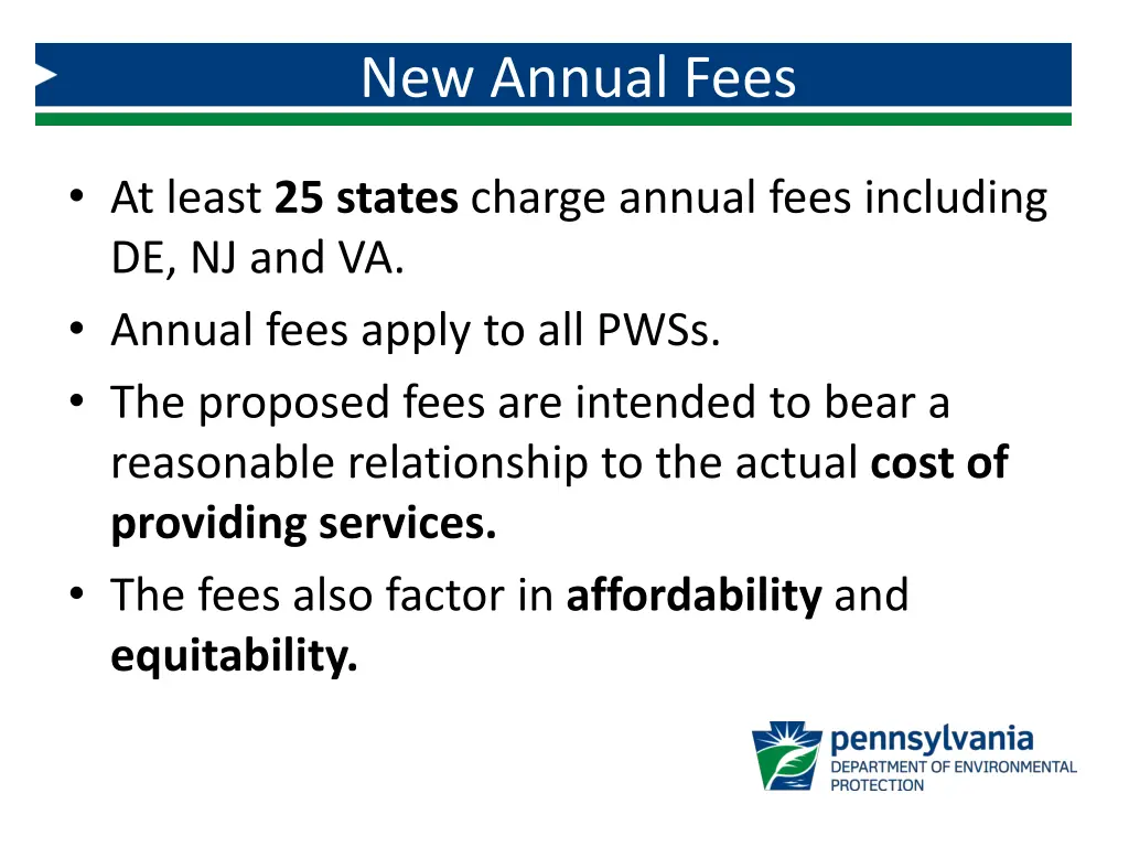 new annual fees