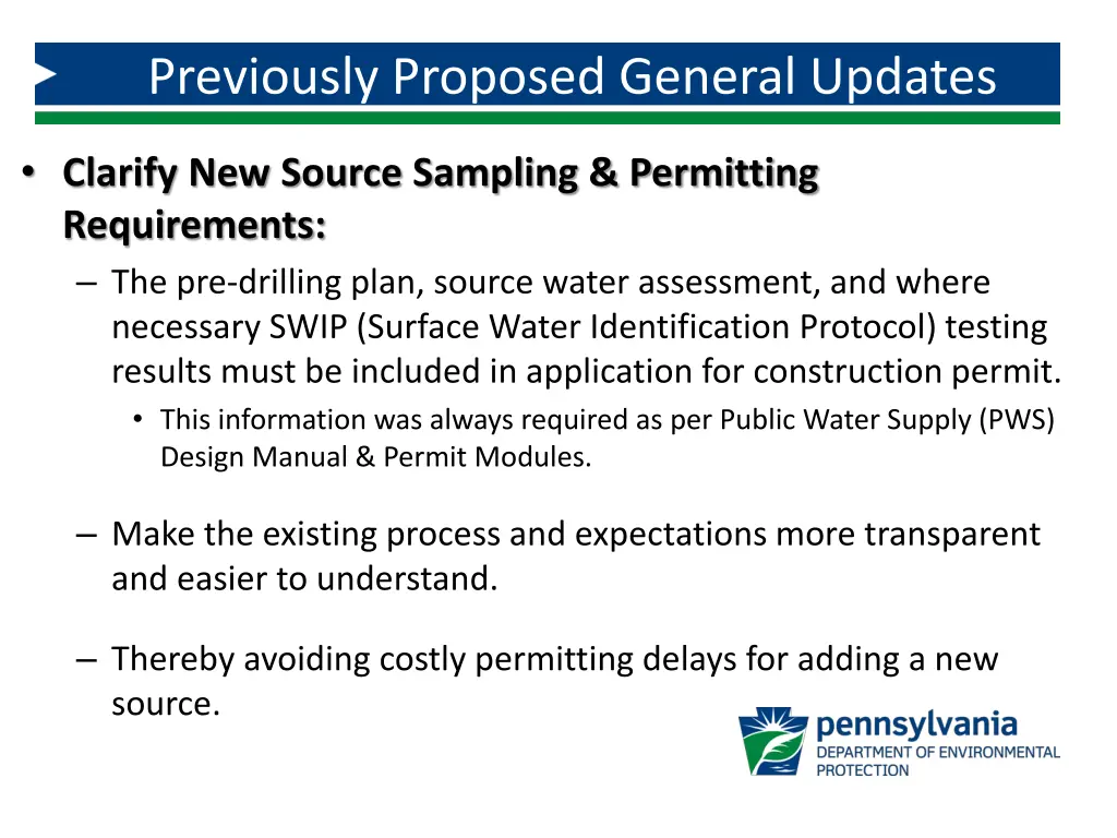 previously proposed general updates 1
