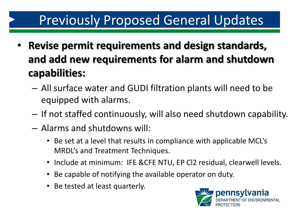 previously proposed general updates 3