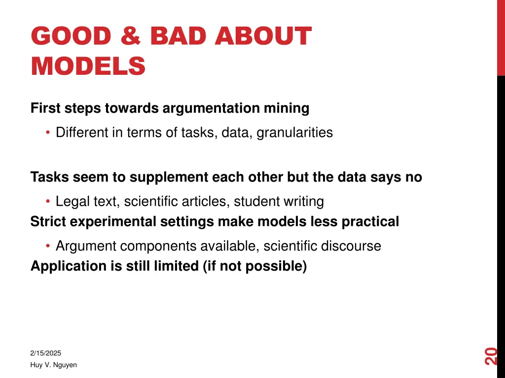 good bad about models