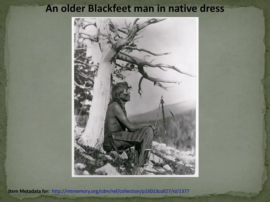 an older blackfeet man in native dress