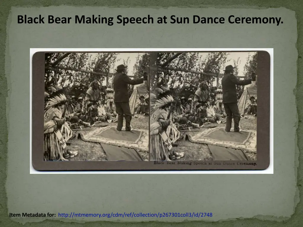 black bear making speech at sun dance ceremony